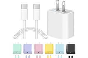 iPhone 16 15 Charger [Apple MFi Certified] 20W USB C Charger Block with 6FT USB C to Type C Cable Compatible with iPhone 16 P