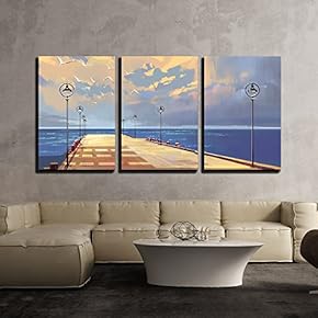 Bridge to The Sea Against Beautiful Sky Illustration...