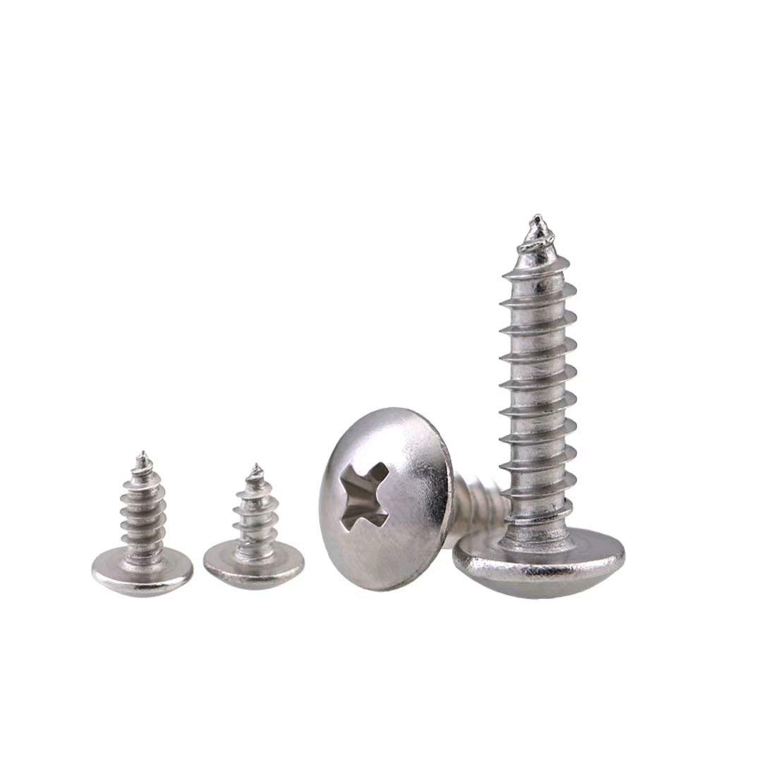 XIZONLIN Cross Mushroom Head Self Tapping Screws Stainless Steel Wood Screws Sheet Metal Screws, M4*25mm,50pcs