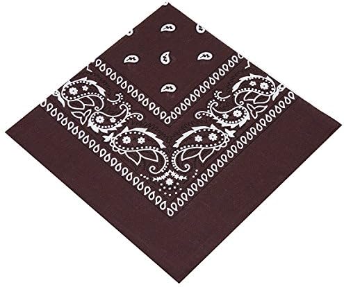Mens Ladies Kids Paisley Bandana/neckerchief/head wrap/neck wrap/head tie (Brown)