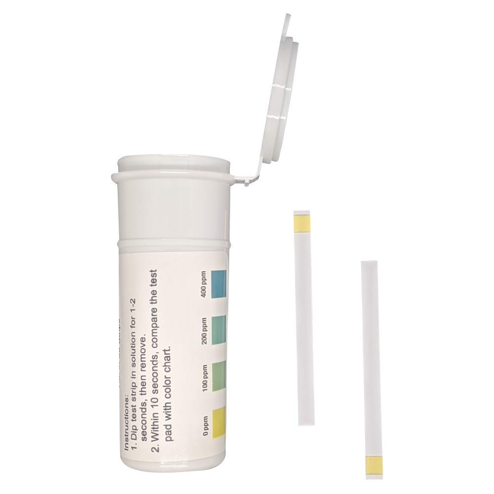Vial of 50 Plastic Strips Restaurant Quaternary Ammonium Sanitizer Test