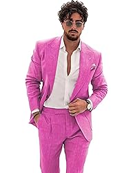 Men Suits Linen Beach Wedding Suits 2 Piece