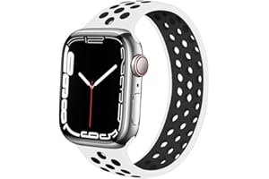 ALMNVO Silicone Solo Loop Bands for Apple Watch Bands 38mm 40mm 41mm 45mm 44mm 42mm Women Men,Breathable Sport Wristband Repl