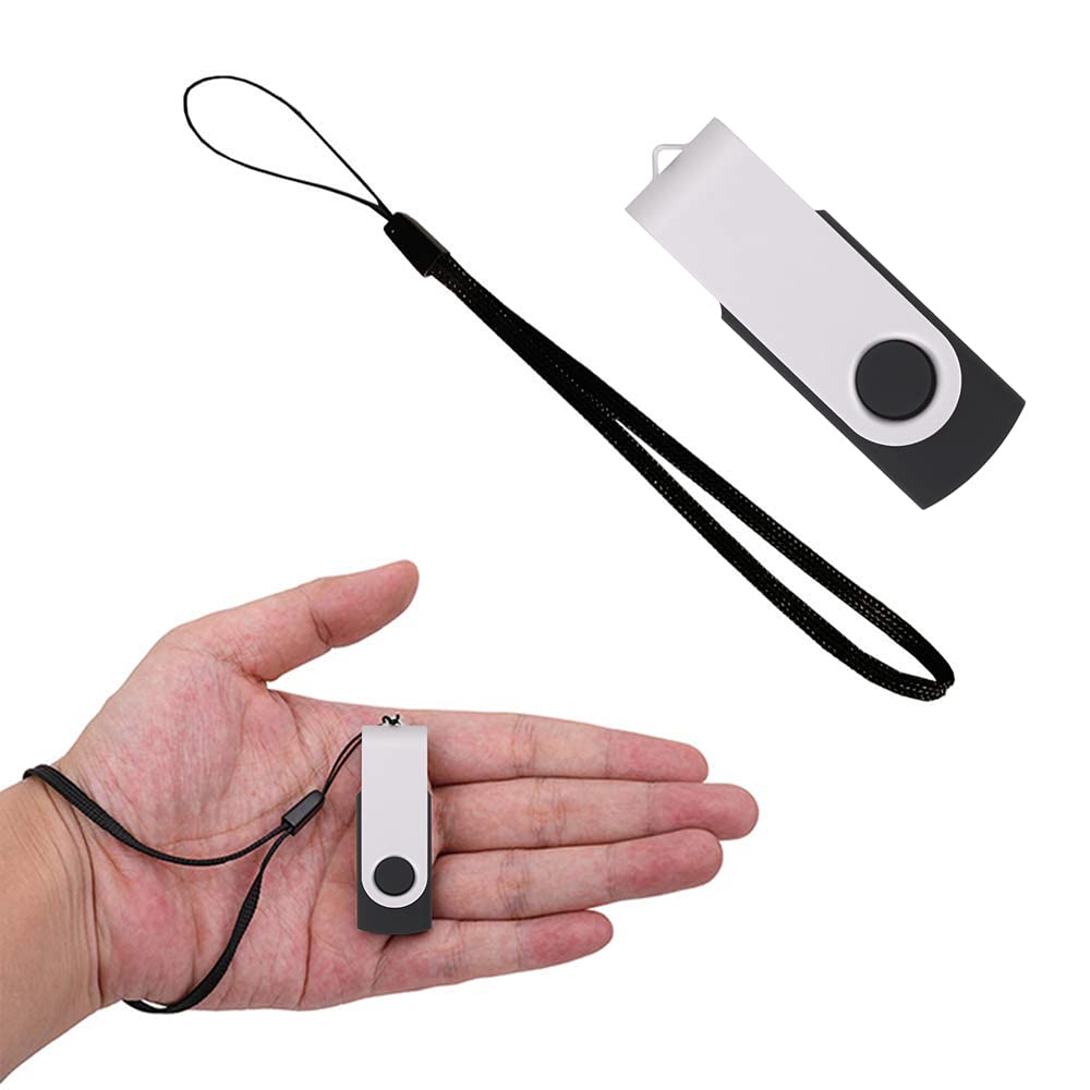 Flash Drive, Vellgo 10 Pack 2GB Classic Swivel USB Flash Drive for Data Storage and Sharing, USB Thumb Drive with Lanyard, USB2.0 Memory Stick (10pack 2GB Jump Drive, Black)