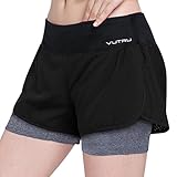 VUTRU Women's Running Workout Shorts with Liner 2 in 1 Athletic Sport Shorts