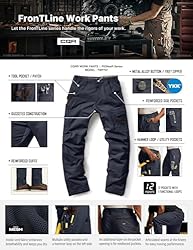 CQR Men's Flex Ripstop Work Pants, Water Resistant