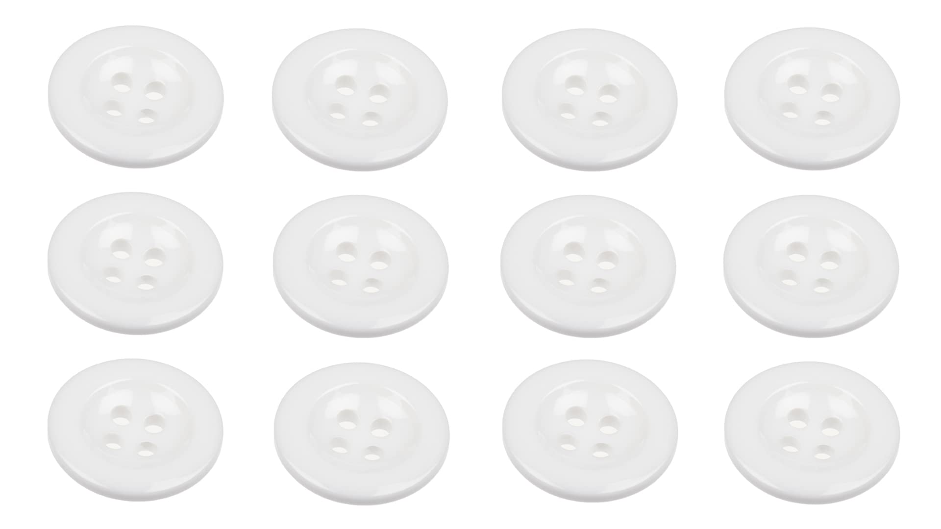 Pack of 12 White Sew on 18mm Buttons for Braces Trousers Skirts 28L