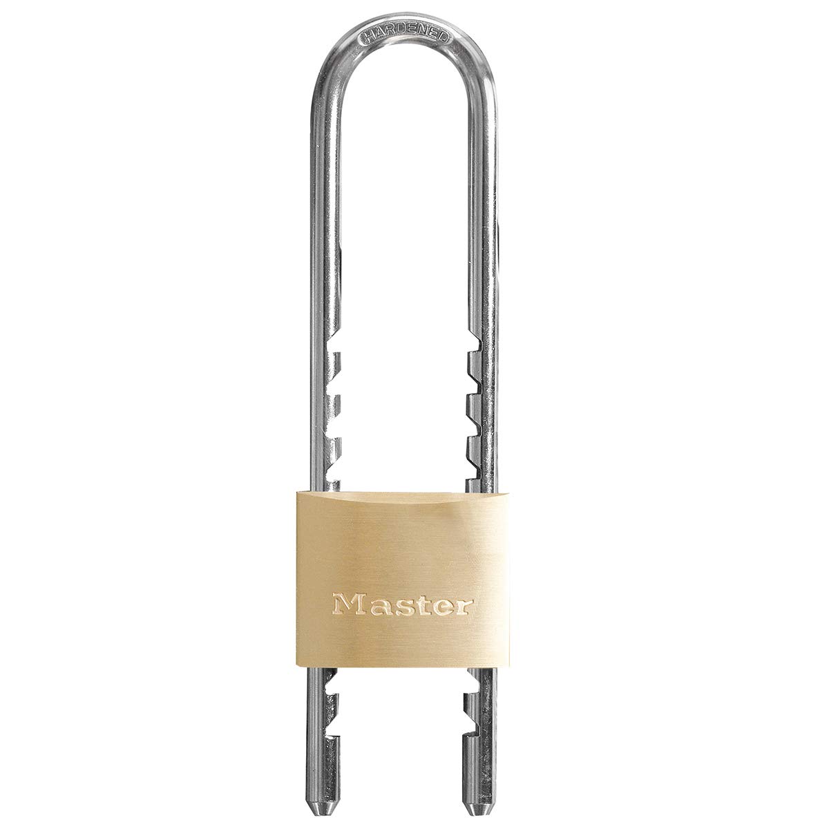 Master Lock 1950EURD Key Padlock with Adjustable Shackle from 6 to 15 cm, Gold, 18 x 4.5 x 1.4 cm