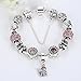 Presentski Silver Plate Charm Bracelet Show Love Gifts for Girls