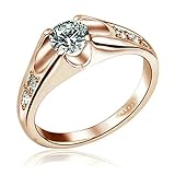Yoursfs Promise Rings for Her 18K Rose Gold Plated Jewelry Rings Women CZ Engagement Rings Gift