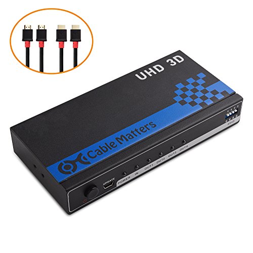 Cable Matters 4Port HDMI Splitter Supporting 4K Resolution with Twin