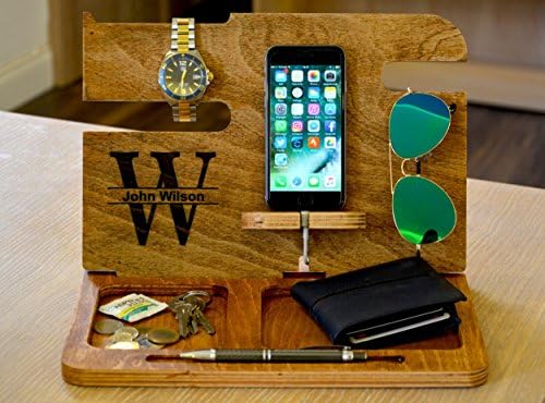 Fathers day, fathers day gifts, docking station, dad gift, father gift, dock station, birthday gift, husband gift, gift for men, mens gift, nightstand vallet, iPhone stand