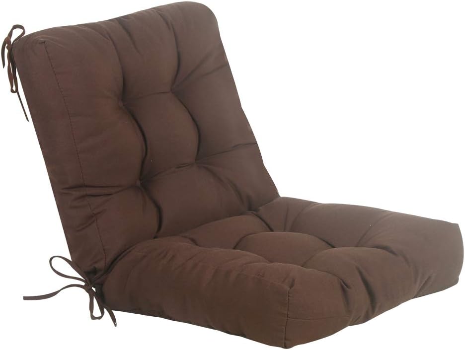 QILLOWAY Outdoor Seat/Back Chair Cushion Tufted Pillow, Spring/Summer Seasonal All Weather Replacement Cushions. (Coffee / Brown / Chocolate) : Garden & Outdoor