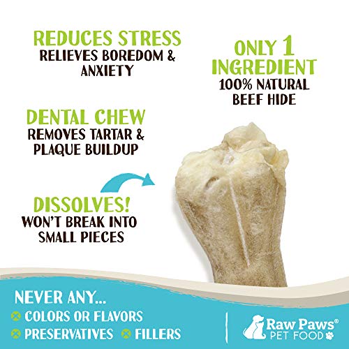 Raw Paws 12 inch Compressed Rawhide Bones for Large Dogs, 2ct Packed in USA, FreeRange