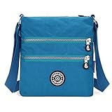Tiny Chou Multilayer Zipper Pockets Water Resistant Nylon Fabric Crossbody Bag Shoulder Bag for Girl