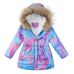 Dreamyth Girl's Tie Dye Winter Coats Fleece Lined