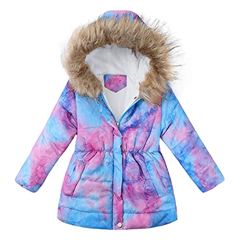 Dreamyth Girl's Tie Dye Winter Coats Fleece Lined
