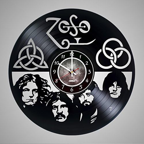 Iskra Shop Led Zeppelin - Vinyl Record Wall Clock for Rock Fans - Get Unique Living Room Wall Decor - Gift Ideas for Boys and Girls, Friends, Men and Women – Legendary Rock Band Unique Art Design
