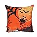 Antner 4 Pack Happy Halloween Throw Pillow Case Square Cushion Cover Bat Pumpkin Witch Spider, 18 X 18 Inch