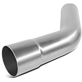 DNA MOTORING ZTL-PP-25-45-RAW 45 Degree DIY Custom Mandrel Exhaust Tubing, 2.5" OD, Mild Steel,Universal Fit