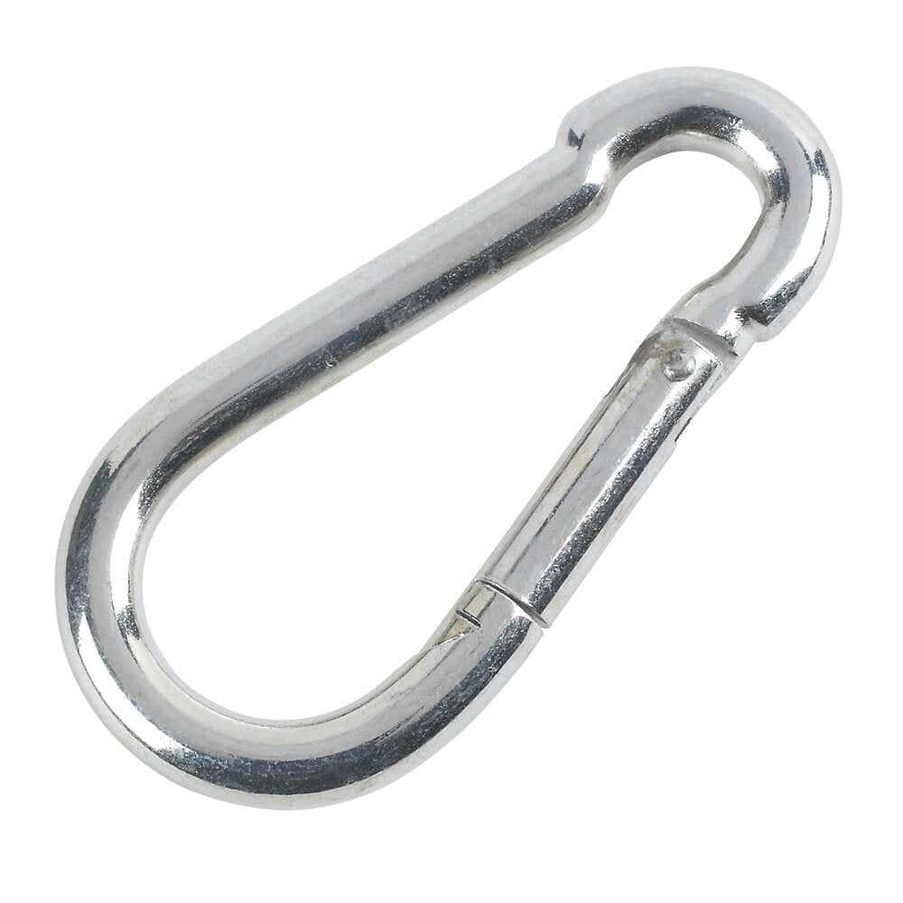 Hardware Solutions - 10 x M8 Snap Hooks/Caribiner clips For Hanging Key Fobs, Pet Leads and Securing Chains & Ropes - M8 - Zinc Plated - Pack of 10
