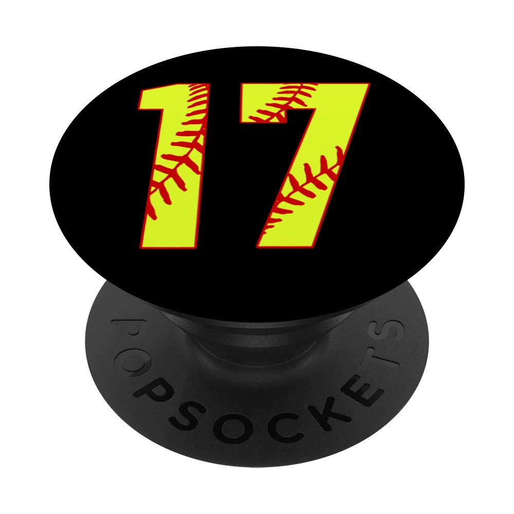Softball #17 Fast Pitch Love Softball Mom Favorite Player PopSockets Swappable PopGrip