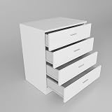 ELEGANT High Gloss 2 Door Wardrobe Set with Mirror & 4 Drawer Chest, White view 6