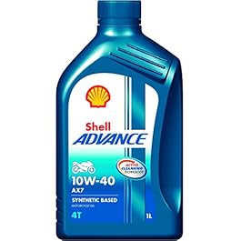 Shell Advance AX7 600042667 10W-40 API SM Synthetic Technology Motorbike Engine Oil (1 L)