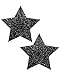 iHeartRaves Pastease Black Glitter Star Rave Pasties (Set of 2 Pasties)