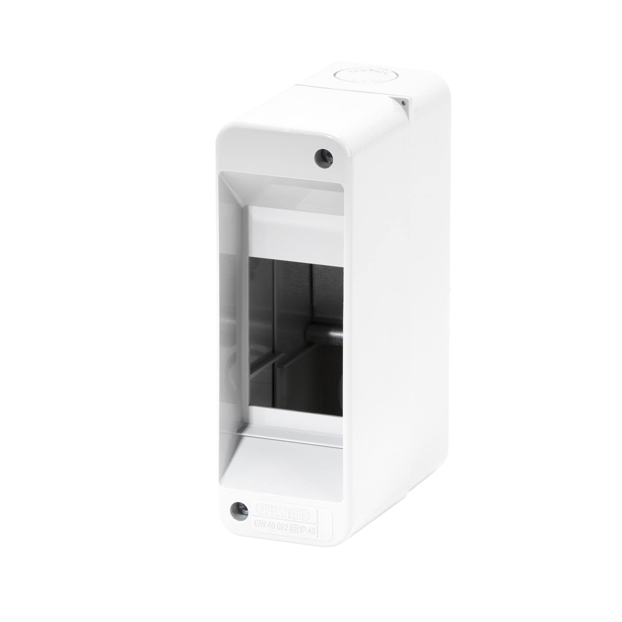 Gewiss GW40022 Terminal Block 2 Module Enclosure with Clear Door Surface Mounted Box IP40 - Grey