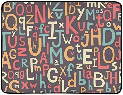 KAOROU Stylish Alphabet Seamless Pattern Raster Version Stock Illustration Pattern Portable And Foldable Blanket Mat 60x78 Inch Handy Mat For Camping Picnic Beach Indoor Outdoor Travel