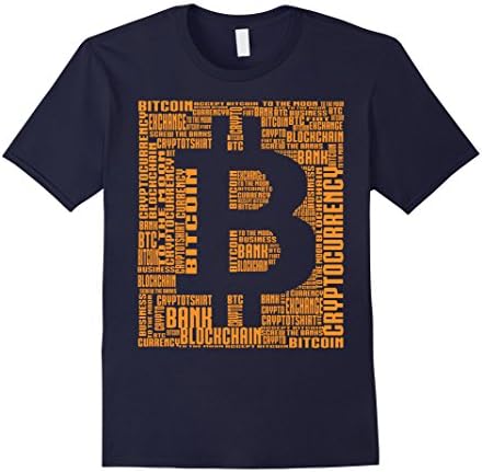 Mens Bitcoin Crypto Logo 2017 XL Navy