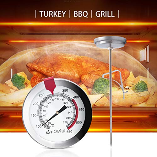 defull 9" Deep Fry Thermometer with Clip Instant Read Dial Thermometer 9 inch Stainless Steel