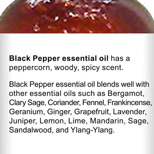 MAJESTIC PURE Black Pepper Essential Oil, Therapeutic Grade, Pure and Natural Premium Quality