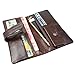Mens Genuine Leather long bifold wallet Vintage style Money Purse