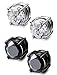 LOYALLOOK Stainless Steel Magnetic Stud Earrings for Men Women Unisex Cubic Zirconia Inlaid 5MM
