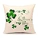 4TH Emotion St. Patricks Day Green Home Decor Throw Pillow Case Cushion Cover 18 x 18 Inch Cotton Linen(Saint Patricks Lucky Clove)
