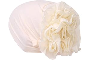 CUEKONDY Women Bloom Flower Elastic Turban Beanie Head Scarf Chemo Cancer Cap Hat Hair Cover Headwear Muslim Headscarf Cap