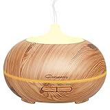 Essential Oil Diffuser, Cozypony 300ml Ultrasonicc Wood Grain Auto Shut-Off Cool Mist Humidifier for Office & Home