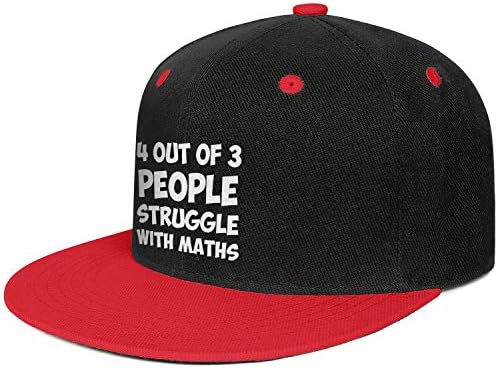 DXQIANG 4 Out of 3 People Struggle with Maths Unisex Vintage Flatbrim Trucker Hat Sun Protection Adjustable Snapback Hat
