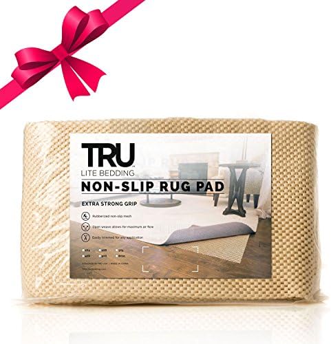 TRU Lite Extra Strong Rug Grip - Non Slip Furniture Pad - Indoor Carpet Pad for Hardwood Floors - Anti Skid Mat - Anchors Rugs to Floors - Trim to fit Any Size - 4' x 6'