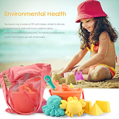 image for SANNA Toddlers Beach Toys Kids, 15Pcs Sand Toy Set with Beach Bucket a