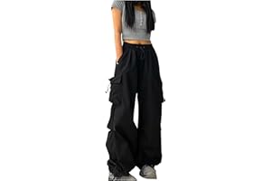 Firzero Cargo Pants for Women Wide Leg Parachute Sweatpants High Waisted Flowy Baggy Trousers 2024 Summer Trendy Y2k Pants
