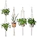Moyeno 4 Pack Plant Hangers Indoor Macrame Plant Hangers, Pure Cotton Handmade Hanging Plant Holder Indoor Plants Bohemian Decor for Succulent Plants with Hooks,41inch,66.9inchthumb 1
