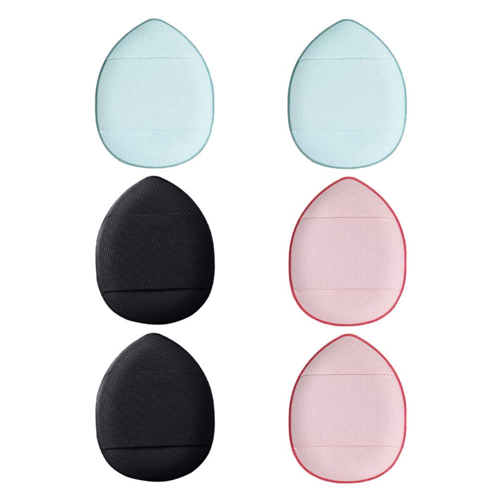 Makeup Sponge 6pcs Mini Puff Finger Size Makeup Loose Puff Foundation Blending Sponge with Strap for Face Body Mineral Wet Dry Cosmetic Makeup Set