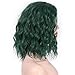 ENTRANCED STYLES Synthetic Wigs for Women Green Color Bob Curly Wig with Side Parting Heat Resistant Fiber Womens Wig for Cosplay,Party&Daily Use Costume Wig