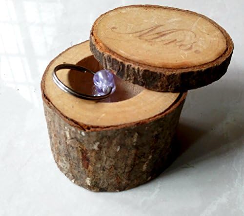 Wooden Wedding Ring Box Rustic Personalized Holder for Anniversary Valentines Day Wedding Ring Bearer