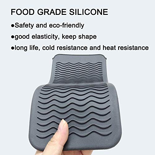 Heat Resistant Silicone Mat Pouch, Lessmon Hair Styling Tools for Curling Irons, Hair Straightener, Flat Irons, Length 11.5 & Width 6 Inches, Food Grade Silicone, Black - Thumbnail 2