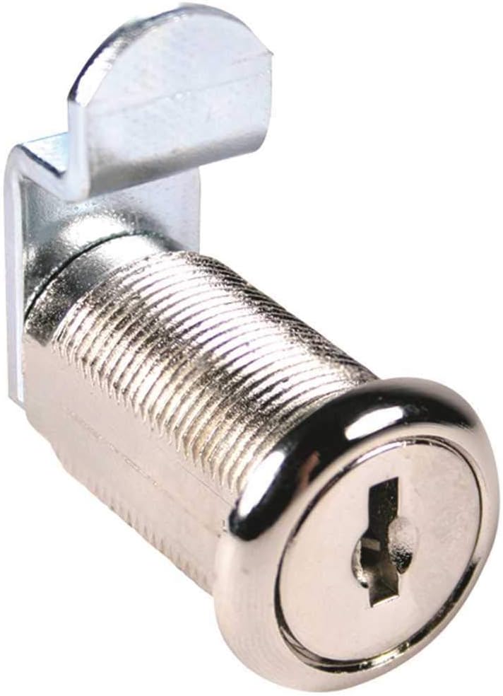National Cabinet Lock C8053-14A-KA Cam Lock, 1-3/16" Cylinder Length, Bright Nickel Finish - Keyed Alike