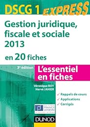 Gestion juridique, fiscale et sociale 2013 en 20 fiches